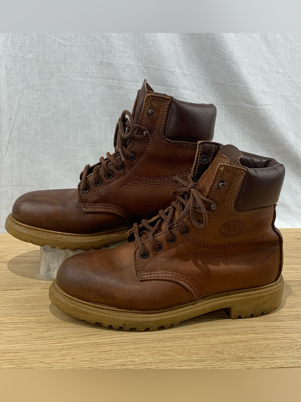 Vintage Red Wing Factors Work Boots Leather Men’s Size 7 D Lace Up Brown